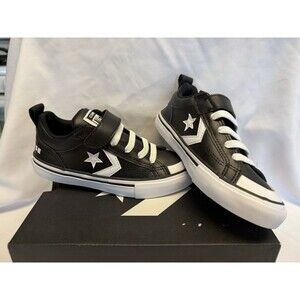 Converse Black  Pro Blaze Little Kid Boys' Leather Strap Fashion Sneakers Sz 12Y